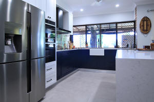 Kitchen design Darwin - fridge cabinets, oven tower