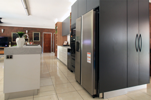 Pantry space, built in fridge