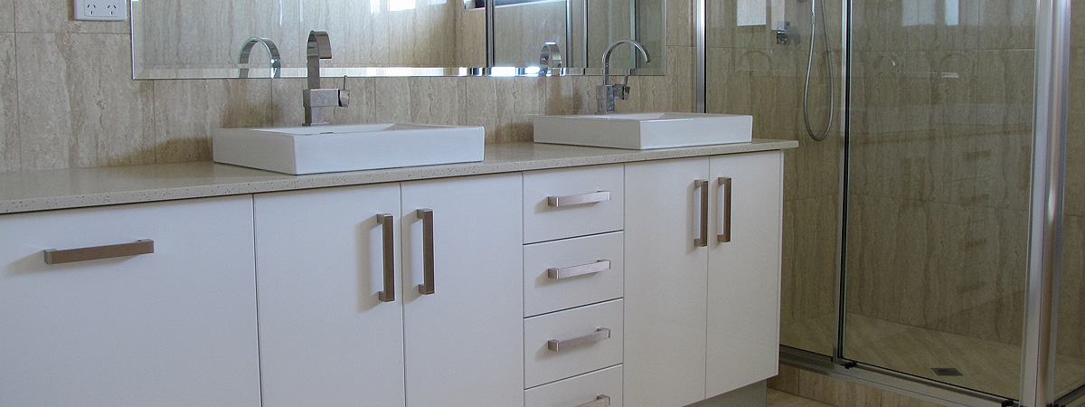 Custom design double vanity cabinet