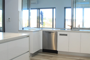 White cabinets minimalist look, no handles